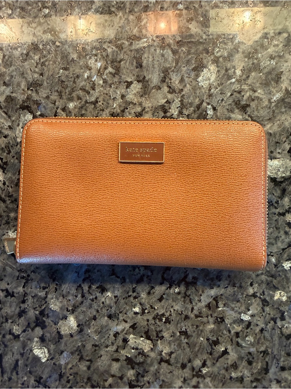 kate spade Tan Zip-Around Leather Wallet